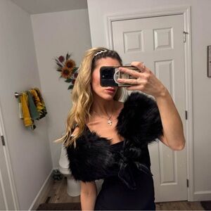 Faux fur shawl